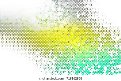 Light Green, Yellow vector polygonal illustration, which consist of hexagons. Hexagonal design for your business. Creative geometric background in Origami style with gradient