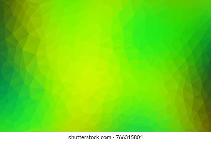 Light Green, Yellow vector polygonal illustration, which consist of triangles. Triangular pattern for your business design. Geometric background in Origami style with gradient. 