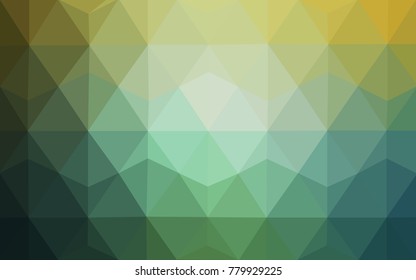 Light Green, Yellow vector polygonal illustration, which consist of triangles. Triangular design for your business. Creative geometric background in Origami style with gradient
