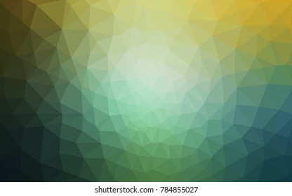 Light Green, Yellow vector polygonal illustration, which consist of triangles. Triangular design for your business. Creative geometric background in Origami style with gradient