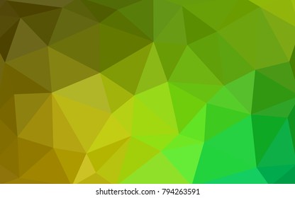 Light Green, Yellow vector polygonal illustration, which consist of triangles. Triangular pattern for your business design. Geometric background in Origami style with gradient. 
