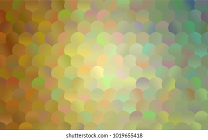 Light Green, Yellow vector red pattern of geometric circles, shapes. Colorful mosaic banner. Geometric background with colored disks.