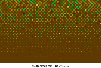 Light Green, Yellow vector red pattern of geometric circles, shapes. Colorful mosaic banner. Geometric background with colored disks.