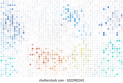 Light Green, Yellow vector red pattern of geometric circles, shapes. Colorful mosaic banner. Geometric background with colored disks.