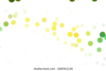 Light Green, Yellow vector red pattern of geometric circles, shapes. Colorful mosaic banner. Geometric background with colored disks.