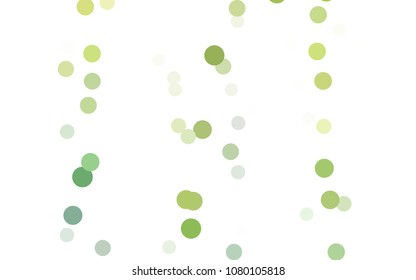Light Green, Yellow vector red banner with set of circles, dots. Donuts Background. Creative Design Template. Technological halftone illustration.