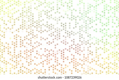 Light Green, Yellow vector red pattern of geometric circles, shapes. Colorful mosaic banner. Geometric background with colored disks.