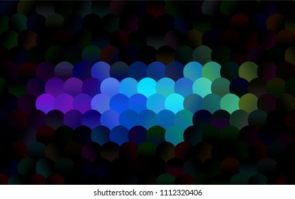 Light Green, Yellow vector red pattern of geometric circles, shapes. Colorful mosaic banner. Geometric background with colored disks.