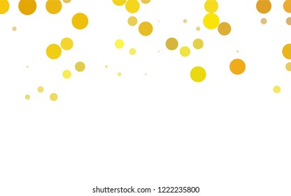 Light Green, Yellow vector red banner with set of circles, dots. Donuts Background. Creative Design Template. Technological halftone illustration.