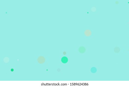 Light Green, Yellow vector red banner with set of circles, dots. Donuts Background. Creative Design Template. Technological halftone illustration.