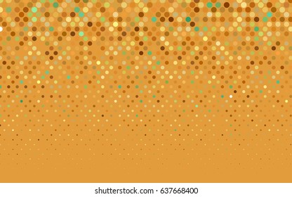 Light Green, Yellow vector red banner with set of circles, dots. Donuts Background. Creative Design Template. Technological halftone illustration.