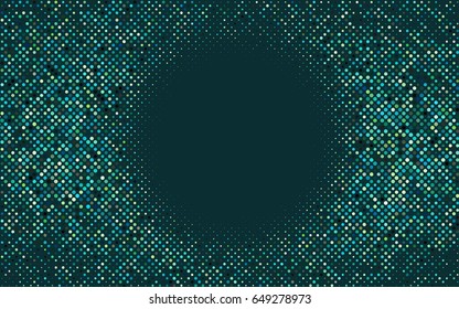 Light Green, Yellow vector red banner with set of circles, dots. Donuts Background. Creative Design Template. Technological halftone illustration.
