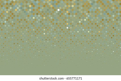 Light Green, Yellow vector red banner with set of circles, dots. Donuts Background. Creative Design Template. Technological halftone illustration.