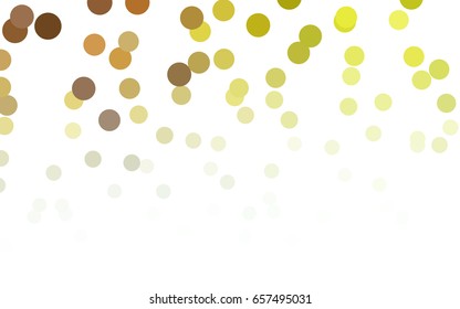 Light Green, Yellow vector red banner with set of circles, dots. Donuts Background. Creative Design Template. Technological halftone illustration.
