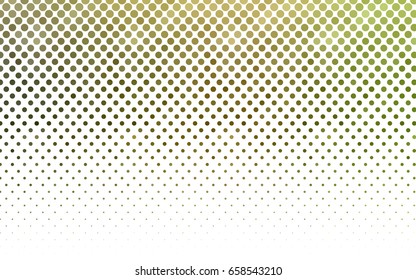 Light Green, Yellow vector red banner with set of circles, dots. Donuts Background. Creative Design Template. Technological halftone illustration.