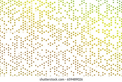Light Green, Yellow vector red pattern of geometric circles, shapes. Colorful mosaic banner. Geometric background with colored disks.