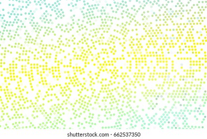 Light Green, Yellow vector red banner with set of circles, dots. Donuts Background. Creative Design Template. Technological halftone illustration.