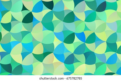 Light Green, Yellow vector red pattern of geometric circles, shapes. Colorful mosaic banner. Geometric background with colored disks.