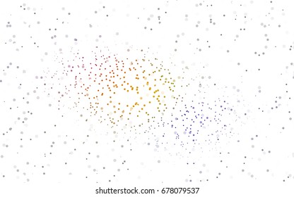 Light Green, Yellow vector red banner with set of circles, dots. Donuts Background. Creative Design Template. Technological halftone illustration.