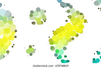 Light Green, Yellow vector red banner with set of circles, dots. Donuts Background. Creative Design Template. Technological halftone illustration.