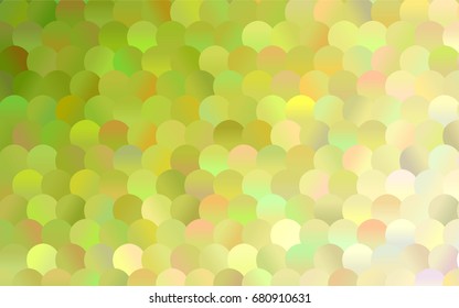 Light Green, Yellow vector red pattern of geometric circles, shapes. Colorful mosaic banner. Geometric background with colored disks.