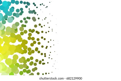 Light Green, Yellow vector red banner with set of circles, dots. Donuts Background. Creative Design Template. Technological halftone illustration.