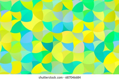 Light Green, Yellow vector red banner with set of circles, dots. Donuts Background. Creative Design Template. Technological halftone illustration.