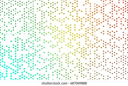 Light Green, Yellow vector red pattern of geometric circles, shapes. Colorful mosaic banner. Geometric background with colored disks.