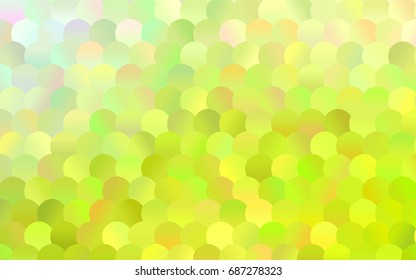Light Green, Yellow vector red pattern of geometric circles, shapes. Colorful mosaic banner. Geometric background with colored disks.