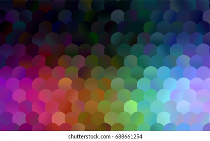 Light Green, Yellow vector red pattern of geometric circles, shapes. Colorful mosaic banner. Geometric background with colored disks.