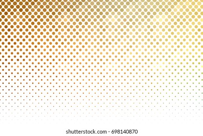 Light Green, Yellow vector red banner with set of circles, dots. Donuts Background. Creative Design Template. Technological halftone illustration.