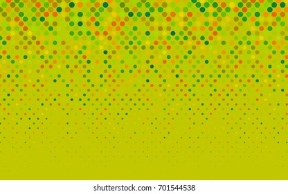 Light Green, Yellow vector red pattern of geometric circles, shapes. Colorful mosaic banner. Geometric background with colored disks.