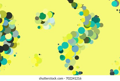 Light Green, Yellow vector red banner with set of circles, dots. Donuts Background. Creative Design Template. Technological halftone illustration.