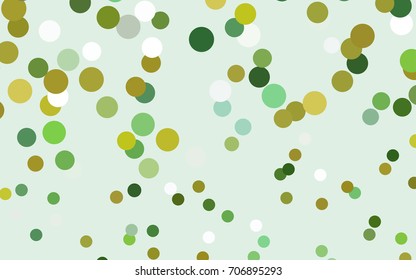 Light Green, Yellow vector red pattern of geometric circles, shapes. Colorful mosaic banner. Geometric background with colored disks.