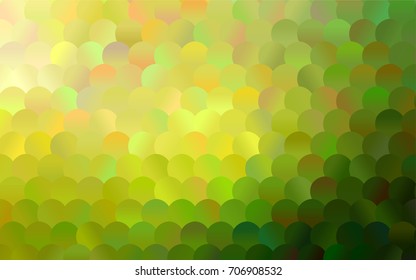 Light Green, Yellow vector red pattern of geometric circles, shapes. Colorful mosaic banner. Geometric background with colored disks.