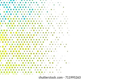 Light Green, Yellow vector red banner with set of circles, dots. Donuts Background. Creative Design Template. Technological halftone illustration.