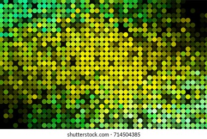 Light Green, Yellow vector red pattern of geometric circles, shapes. Colorful mosaic banner. Geometric background with colored disks.