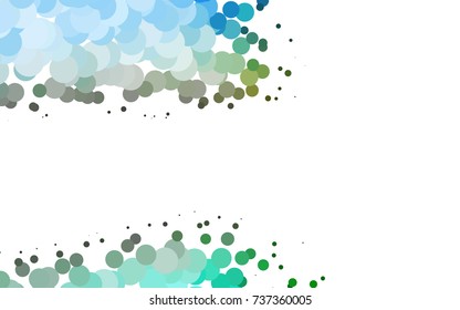 Light Green, Yellow vector red banner with set of circles, dots. Donuts Background. Creative Design Template. Technological halftone illustration.