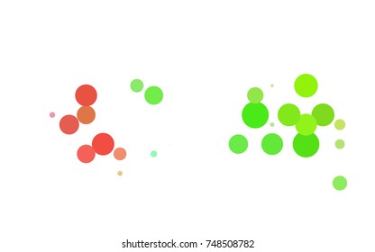 Light Green, Yellow vector red pattern of geometric circles, shapes. Colorful mosaic banner. Geometric background with colored disks.