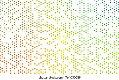 Light Green, Yellow vector red pattern of geometric circles, shapes. Colorful mosaic banner. Geometric background with colored disks.