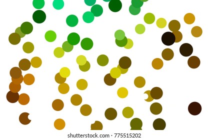 Light Green, Yellow vector red pattern of geometric circles, shapes. Colorful mosaic banner. Geometric background with colored disks.