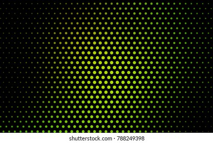 Light Green, Yellow vector red banner with set of circles, dots. Donuts Background. Creative Design Template. Technological halftone illustration.