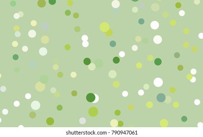 Light Green, Yellow vector red banner with set of circles, dots. Donuts Background. Creative Design Template. Technological halftone illustration.