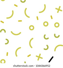 Light Green, Yellow vector seamless background with lines, ovals. Trendy seamless illustration with abstract lines. Pattern for design of window blinds, curtains.
