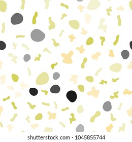Light Green, Yellow vector seamless template with lines, ovals. Colorful illustration in abstract style on white background. Pattern for design of fabric, wallpapers.