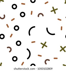 Light Green, Yellow vector seamless background with lines, ovals. Decorative abstract design of repeating lines, circles. Trendy design for wallpaper, fabric makers.