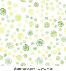 Light Green, Yellow vector seamless abstract doodle background. Doodle illustration of flowers in Origami style with gradient. Doodle design can be used for your web site.