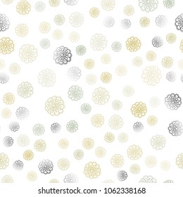 Light Green, Yellow vector seamless doodle blurred template. A vague abstract illustration with flowers in doodles style. Pattern for colorful books and pages for kids.