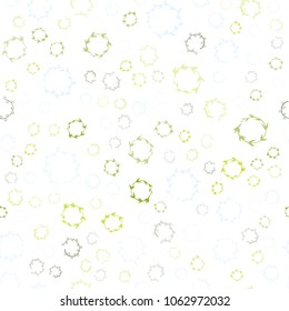Light Green, Yellow vector seamless  template with circles. Modern abstract illustration with colorful water drops. Pattern can be used as texture of wallpapers.