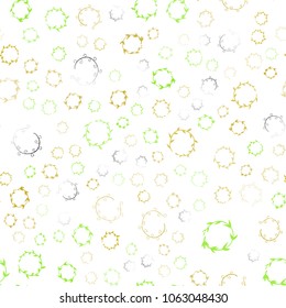 Light Green, Yellow vector seamless  texture with disks. Glitter abstract illustration with blurred drops of rain. Pattern can be used for beautiful websites.